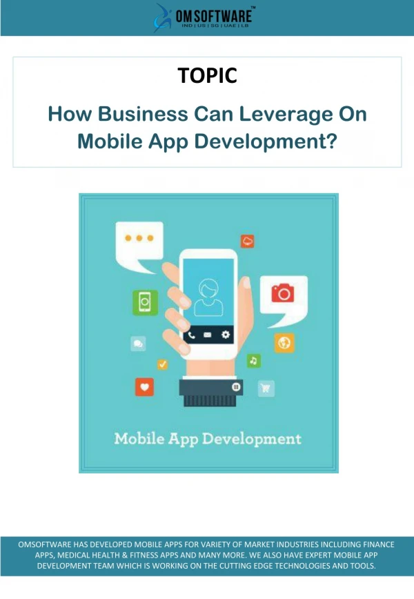 How Business Can Leverage On Mobile App Development?