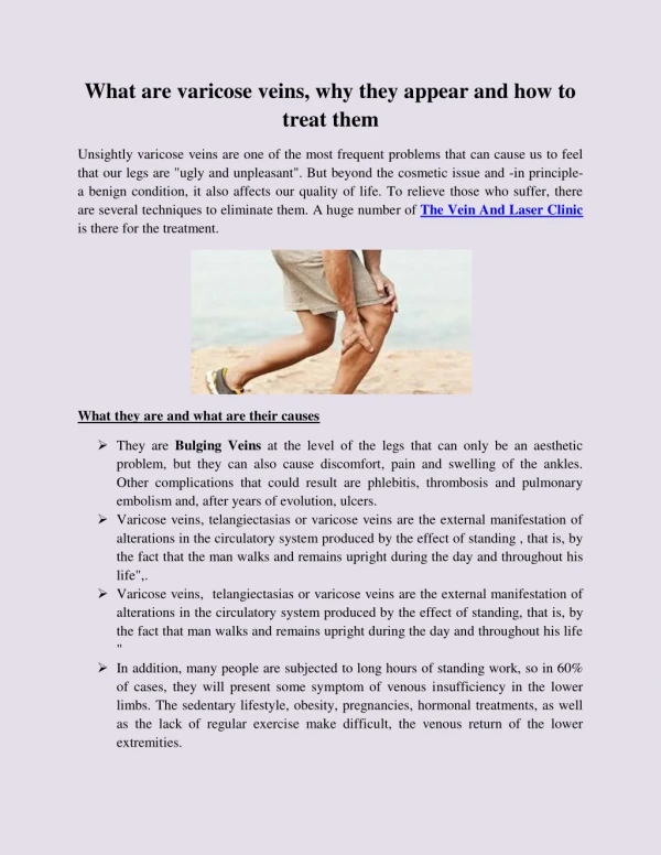 What are varicose veins, why they appear and how to treat them