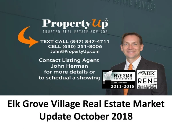 Elk Grove Village Real Estate Market Update October 2018