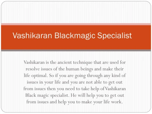 Vashikaran Black Magic Specialist