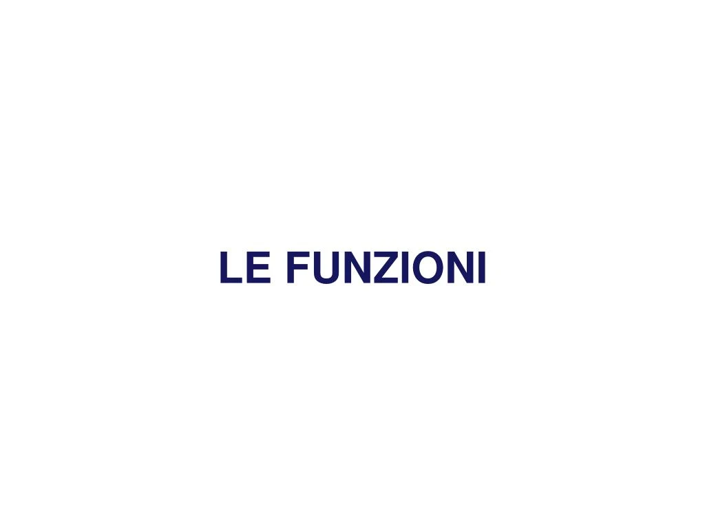 le funzioni