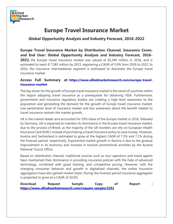 The Top Impact of technology on the Europe Travel Insurance Industry
