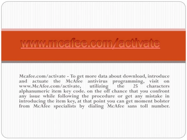 www mcafee com activate