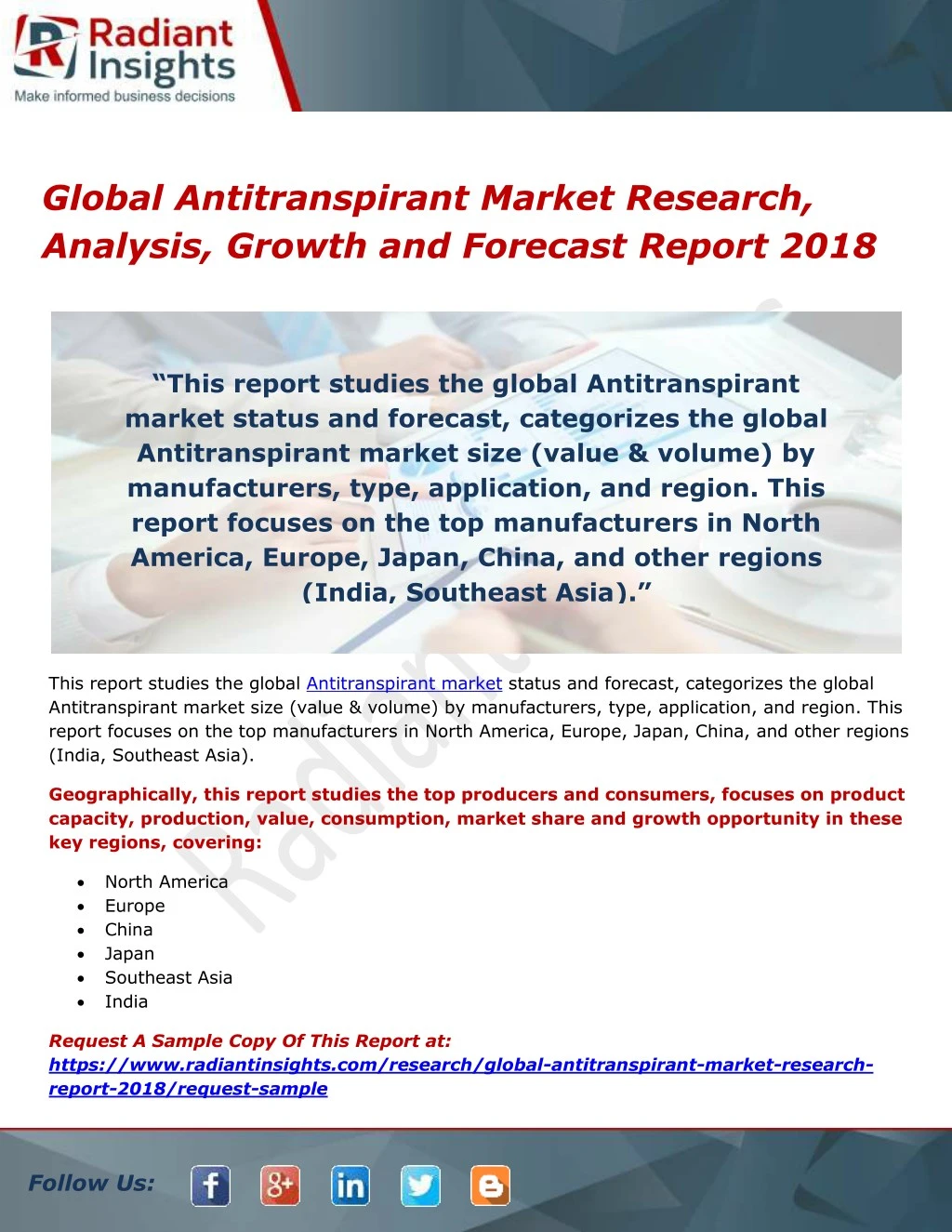 global antitranspirant market research analysis