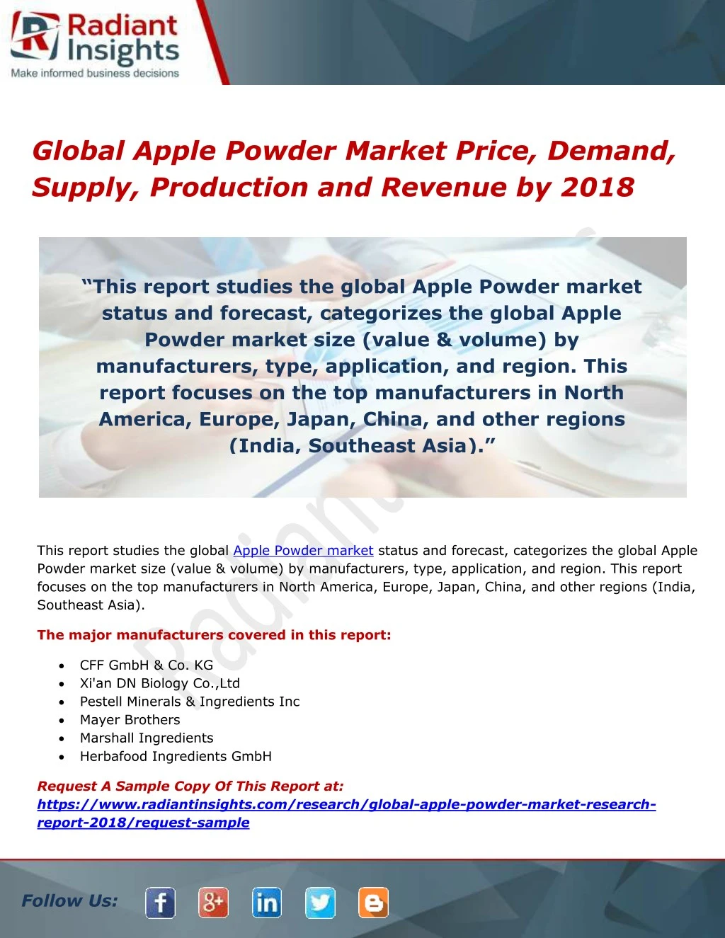 global apple powder market price demand supply