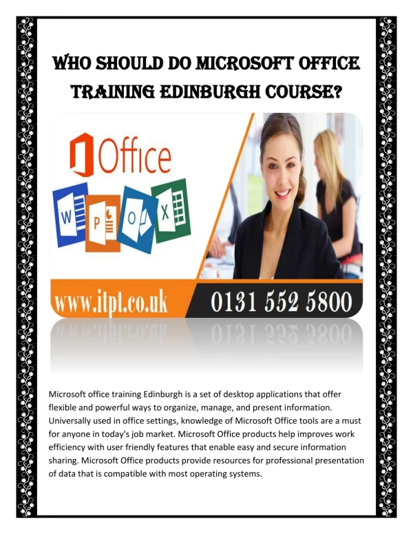 Who Should do Microsoft Office Training Edinburgh Course?