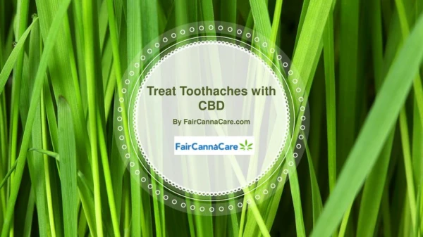 Treat Toothaches with CBD