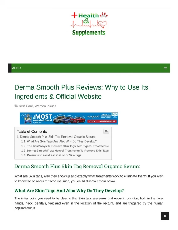 Derma Smooth Plus Evaluation: Benefits The Product Claims To Deal