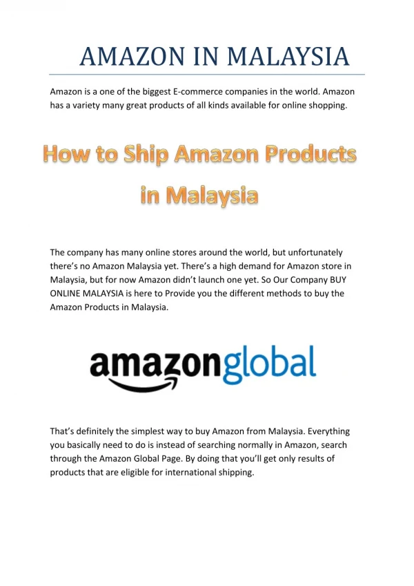 Amazon in Malaysia