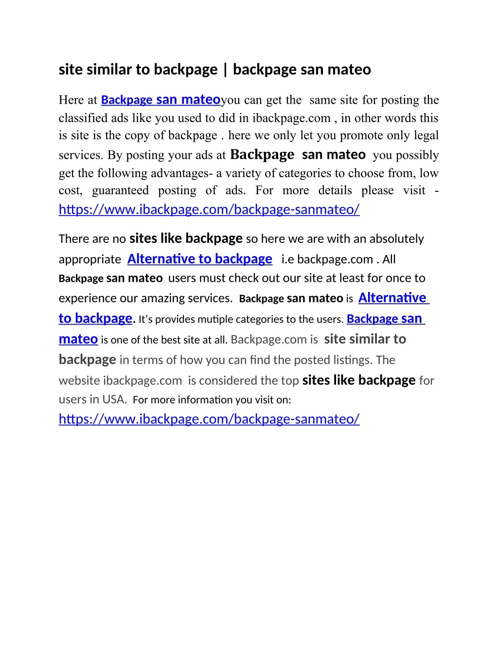 site similar to backpage backpage san mateo