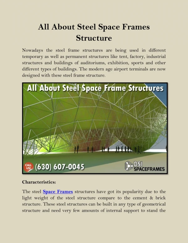 All About Steel Space Frame Structure