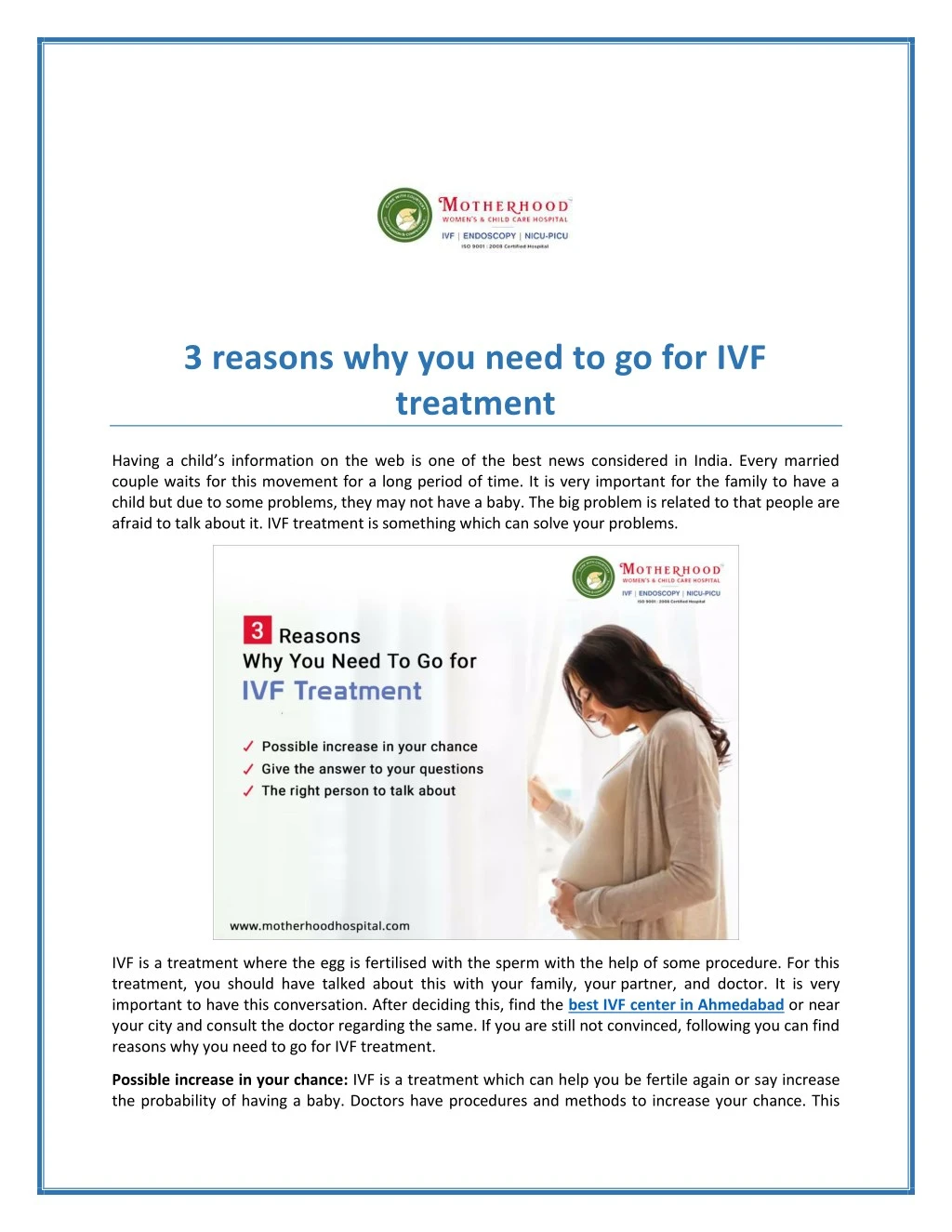 3 reasons why you need to go for ivf treatment