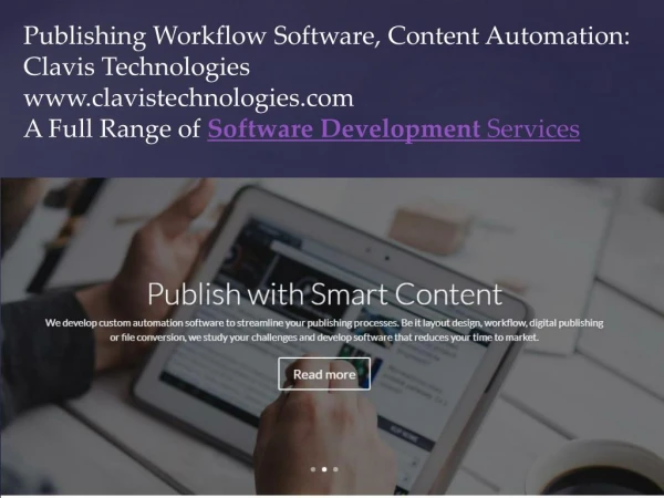 Publishing Workflow Software, Content Automation: Clavis Technologies