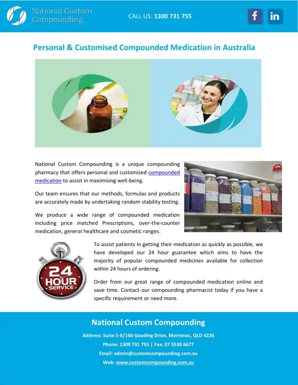 Personal & Customised Compounded Medication in Australia
