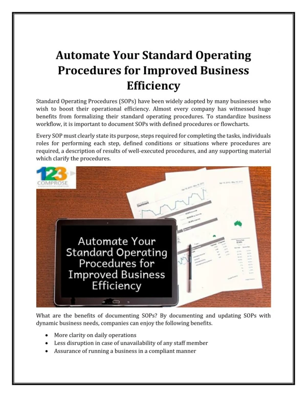 Automate Your Standard Operating Procedures for Improved Business Efficiency