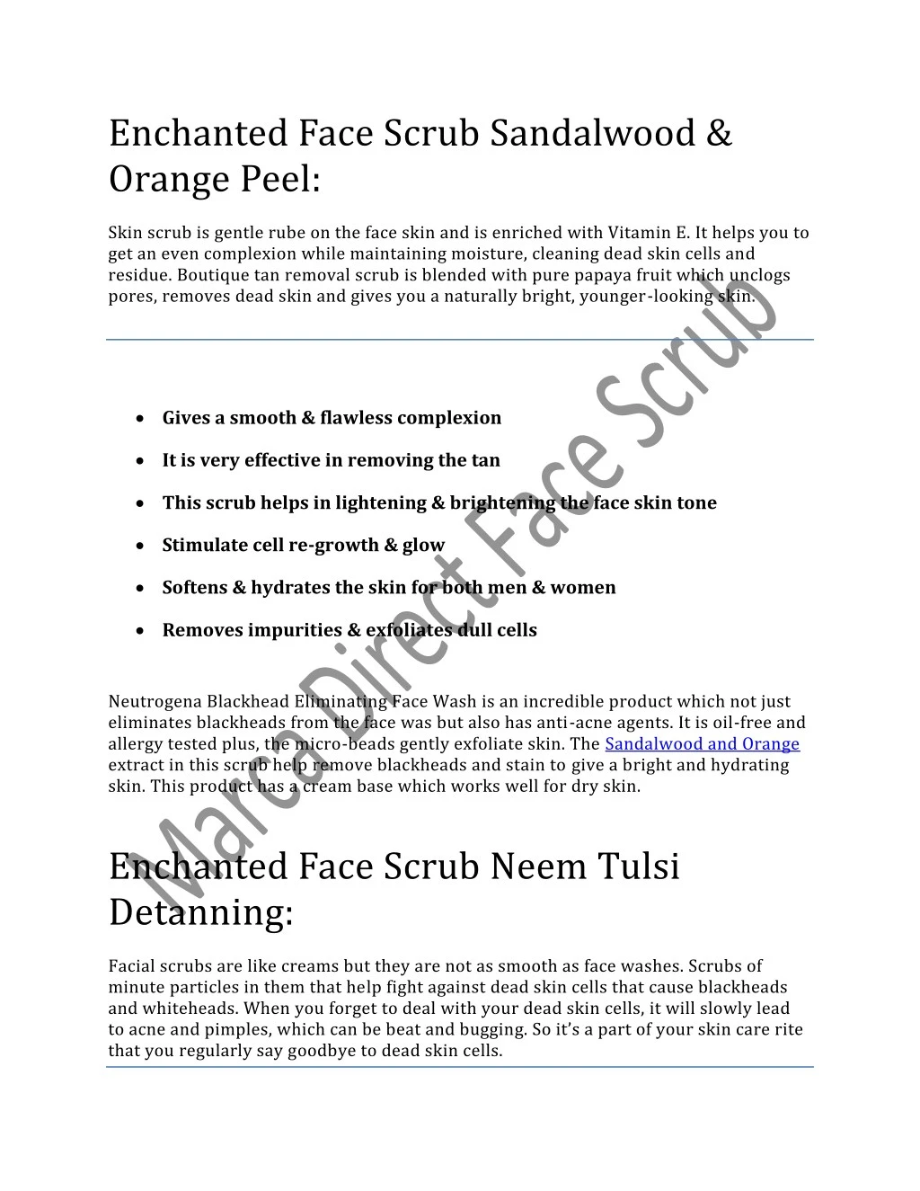 enchanted face scrub sandalwood orange peel skin