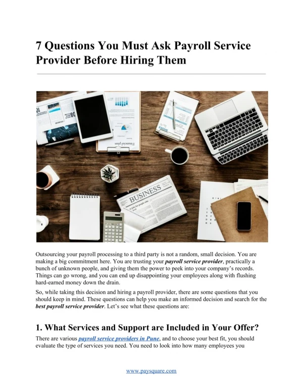 7 Questions You Must Ask Payroll Service Provider Before Hiring Them