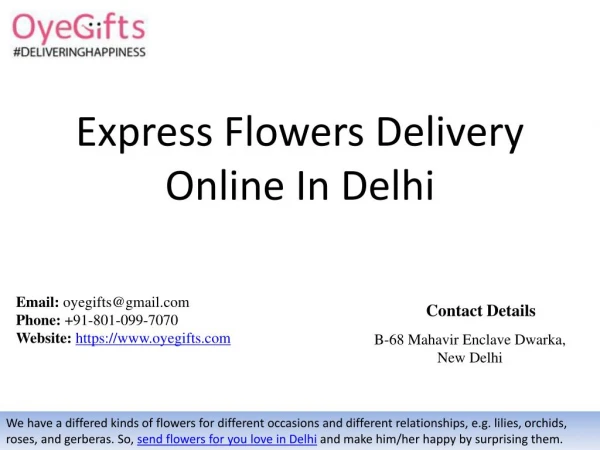 Express Flowers Delivery Online In Delhi