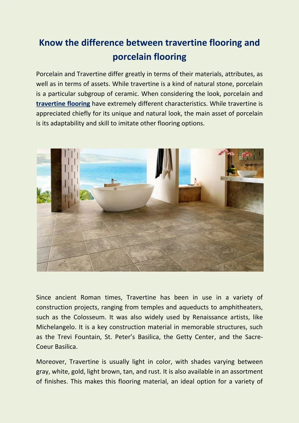 know the difference between travertine flooring