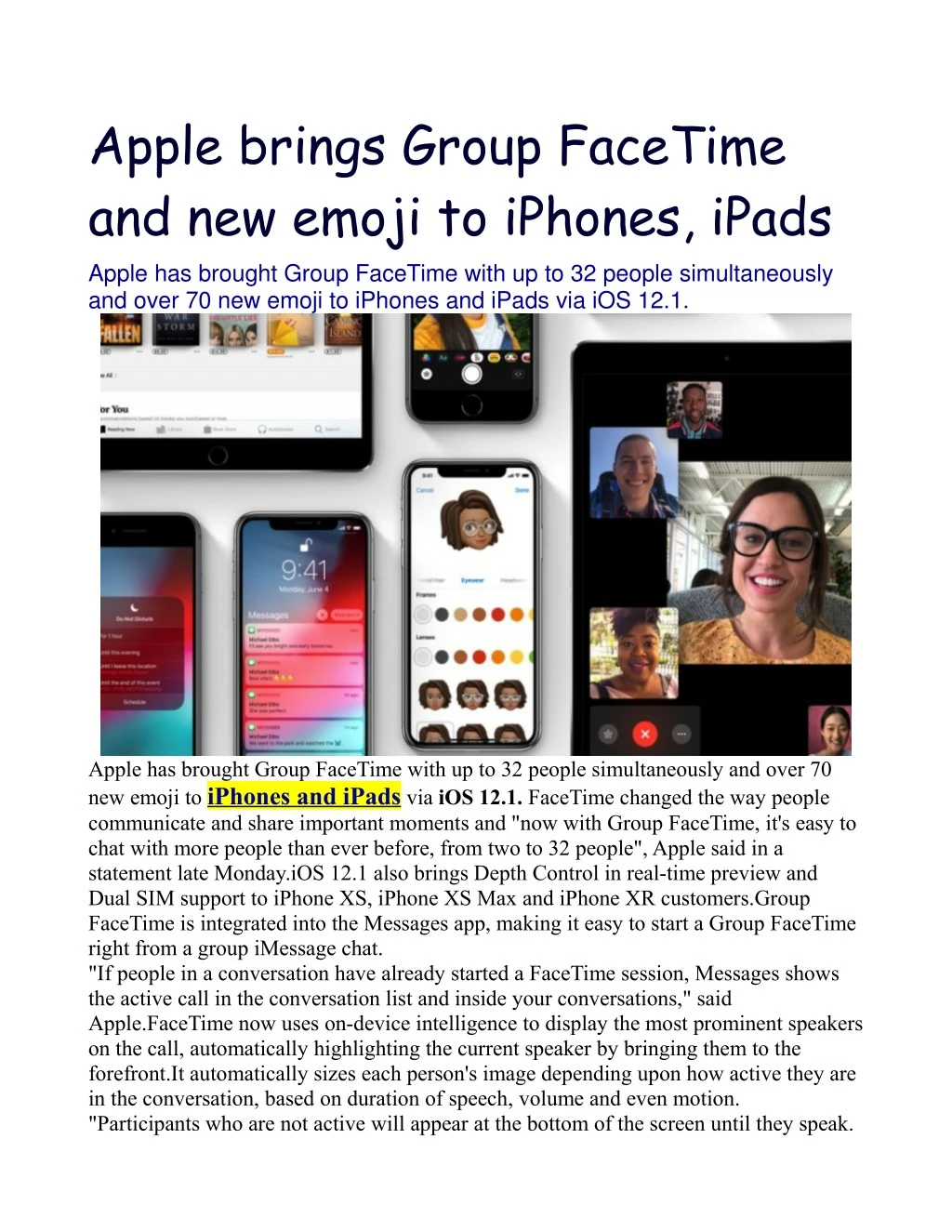 apple brings group facetime and new emoji