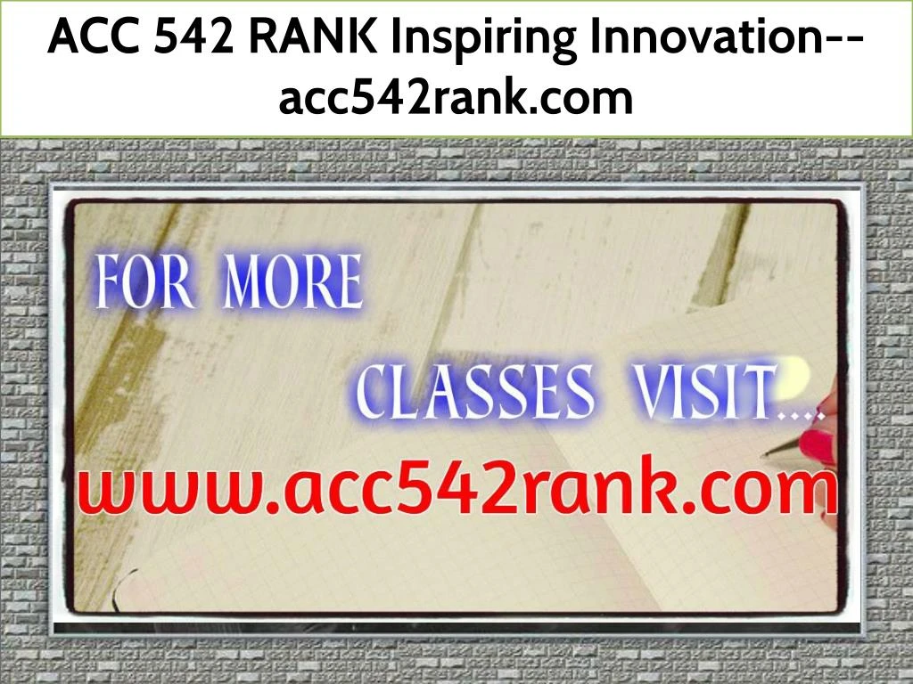 acc 542 rank inspiring innovation acc542rank com