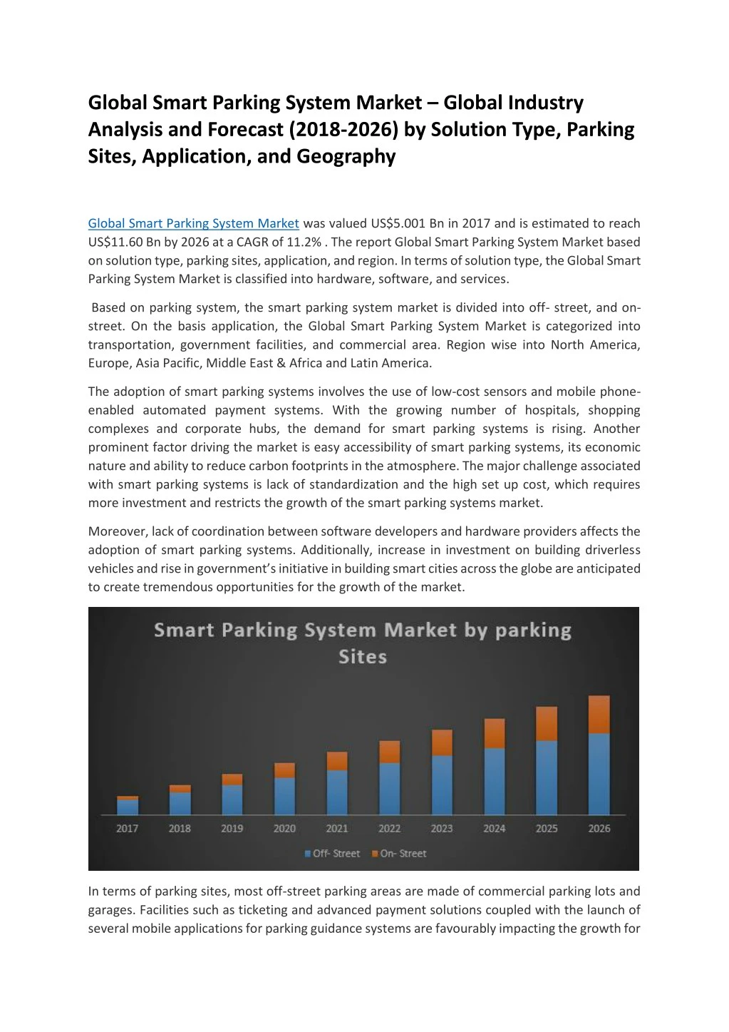 global smart parking system market global