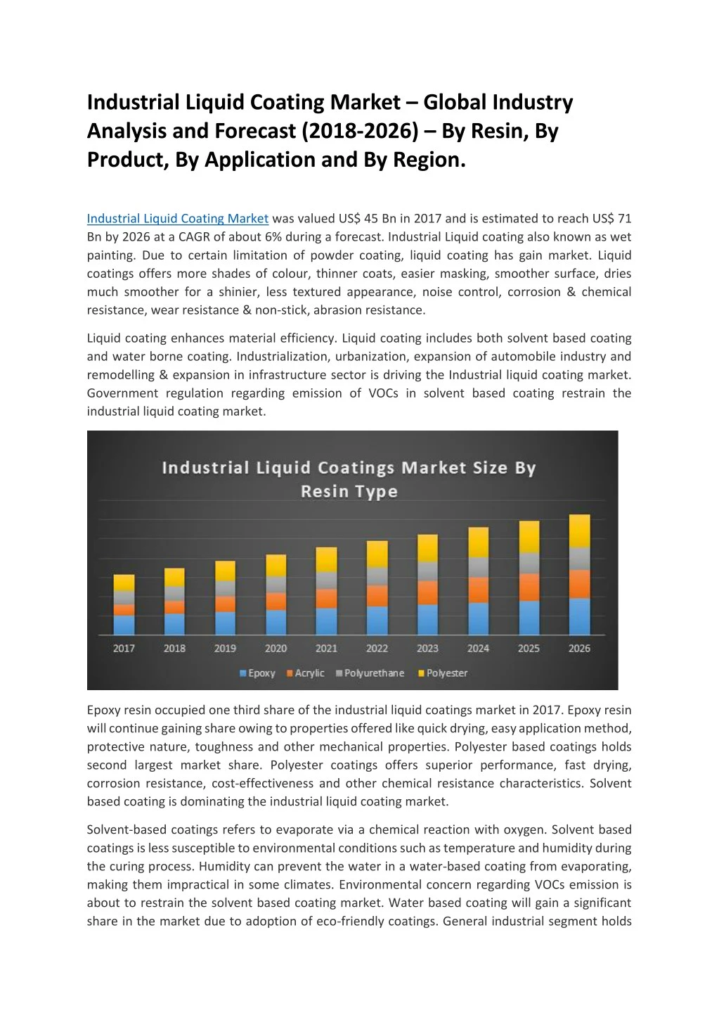 industrial liquid coating market global industry