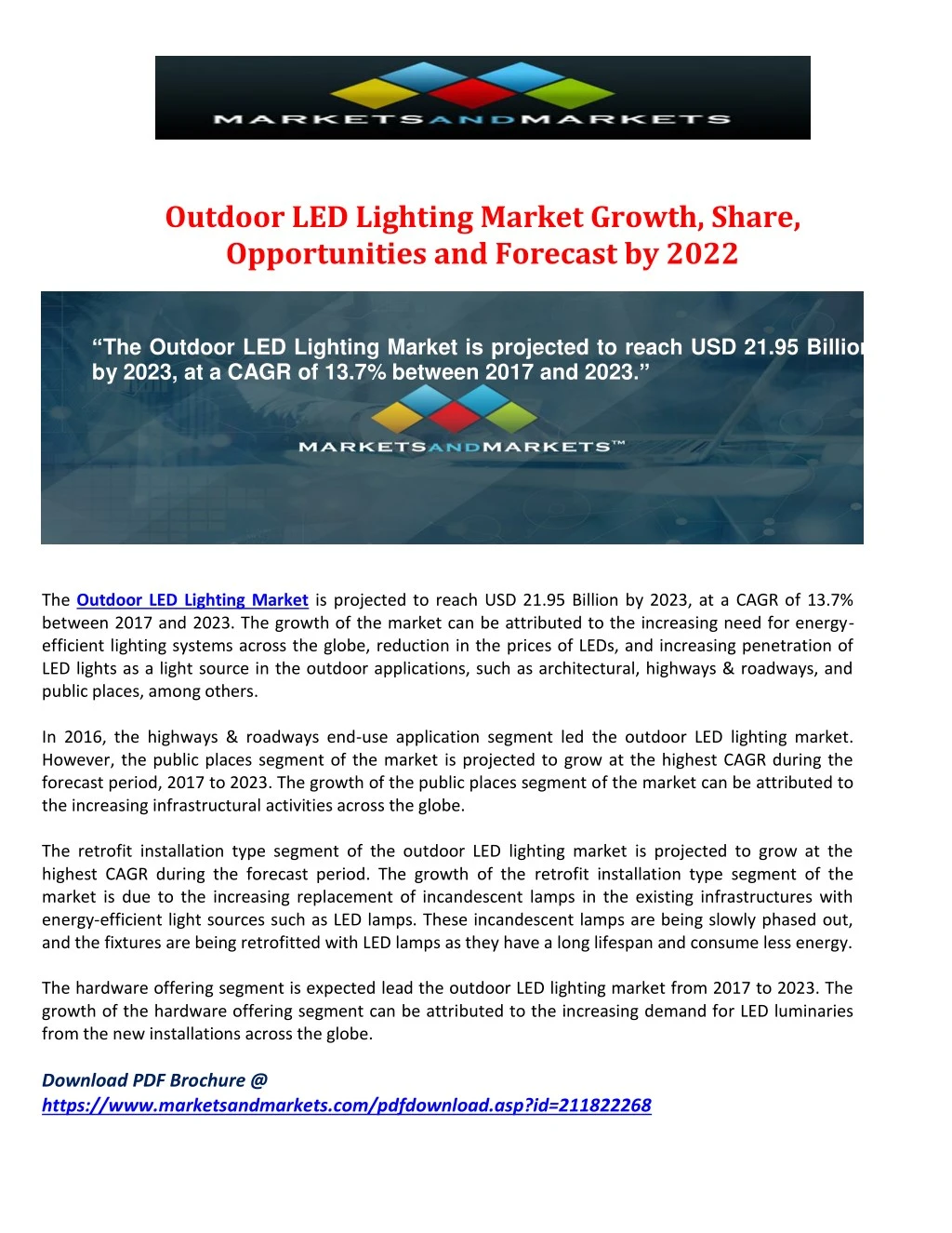 outdoor led lighting market growth share