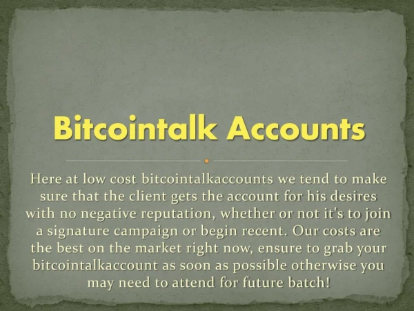 Merit Bitcointalk Accounts