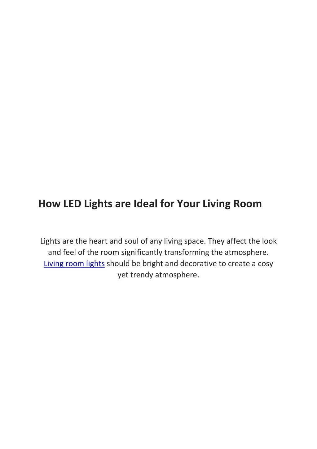 how led lights are ideal for your living room