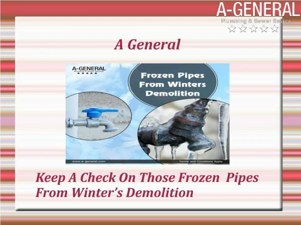 Keep A Check On Those Frozen Pipes From Winter’s Demolition