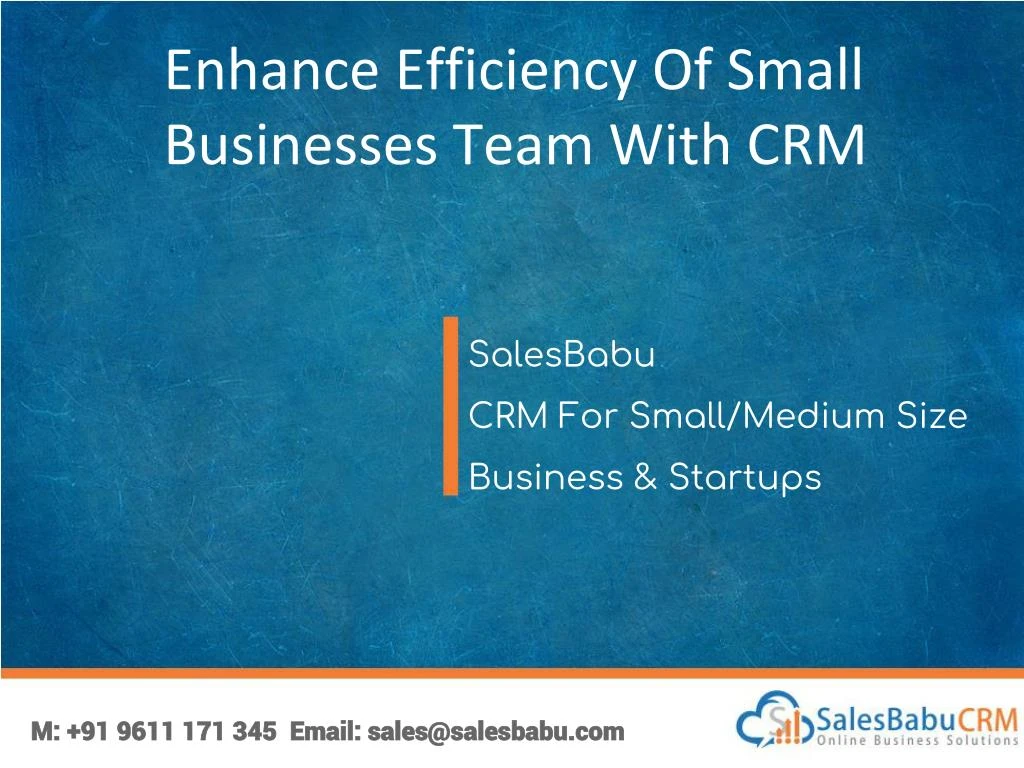 enhance efficiency of small businesses team with