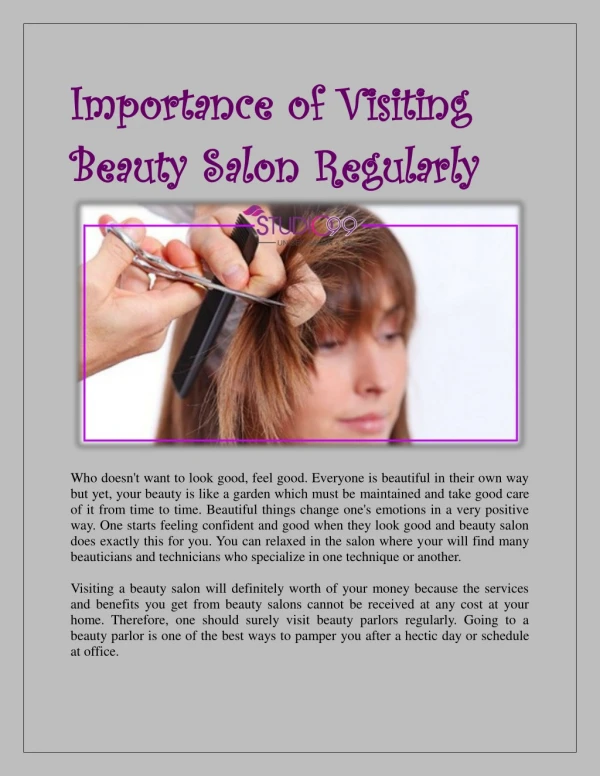 Importance of Visiting Beauty Salon Regularly