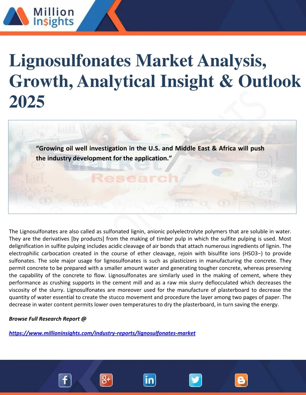 lignosulfonates market analysis growth analytical