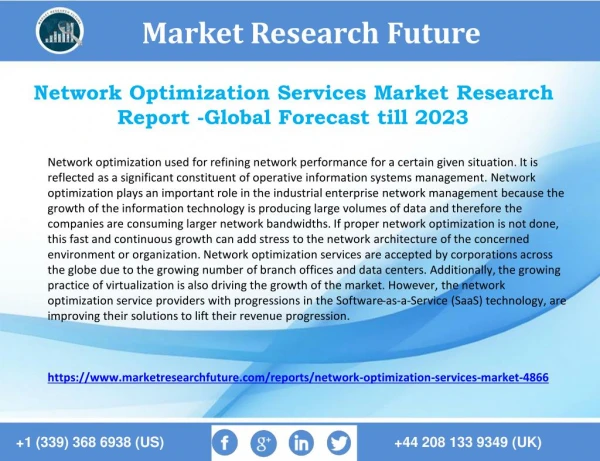 Network Optimization Services Market Future Trends, Opportunities and Strong Growth in Future 2023