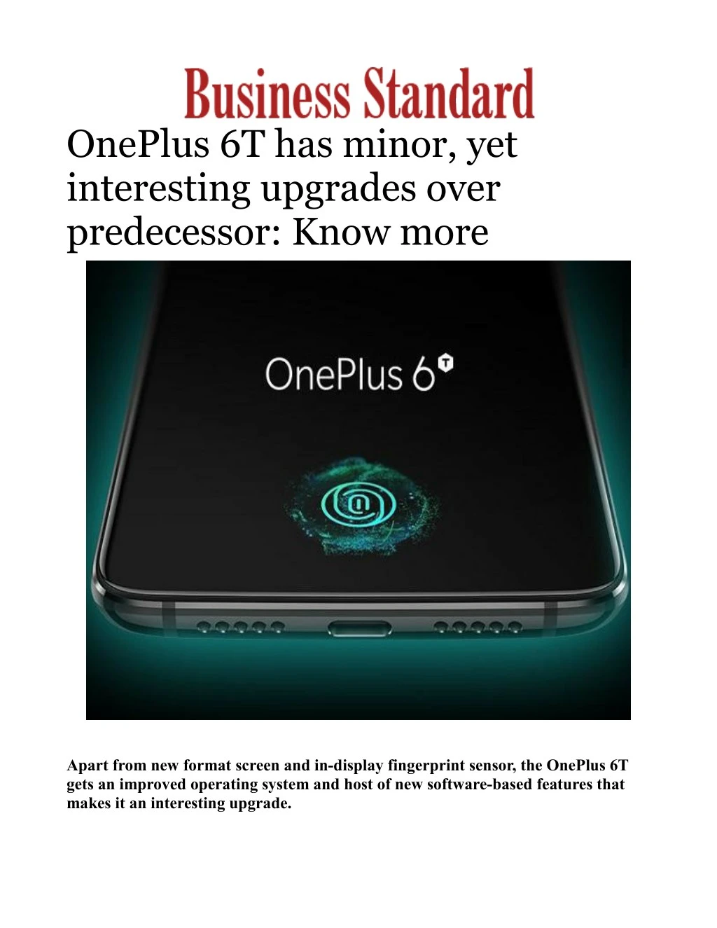 oneplus 6t has minor yet interesting upgrades
