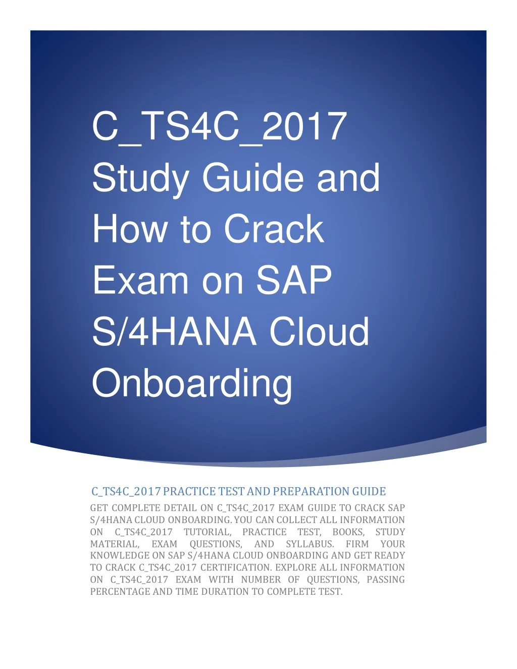 c ts4c 2017 study guide and how to crack exam