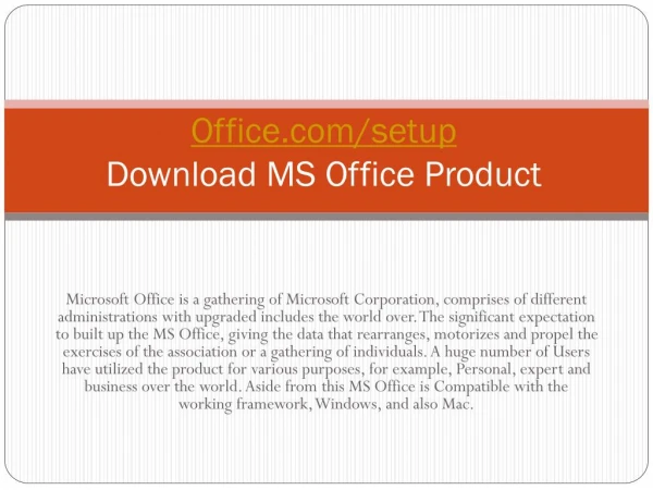 office com setup download ms office product