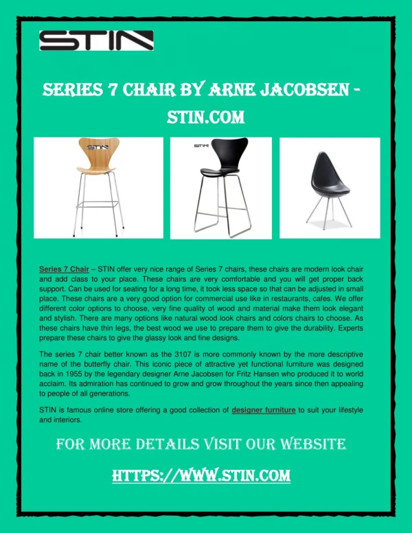 Series 7 Chair by Arne Jacobsen - stin.com