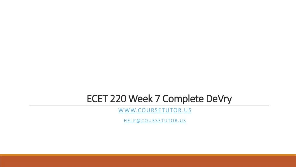 ecet 220 week 7 complete devry