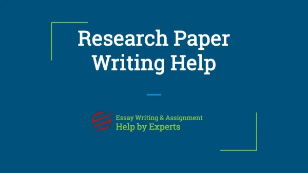 Get experts assistance in your research paper writing
