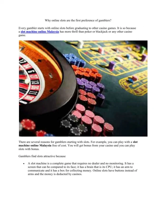 Why online slots are the first preference of gamblers