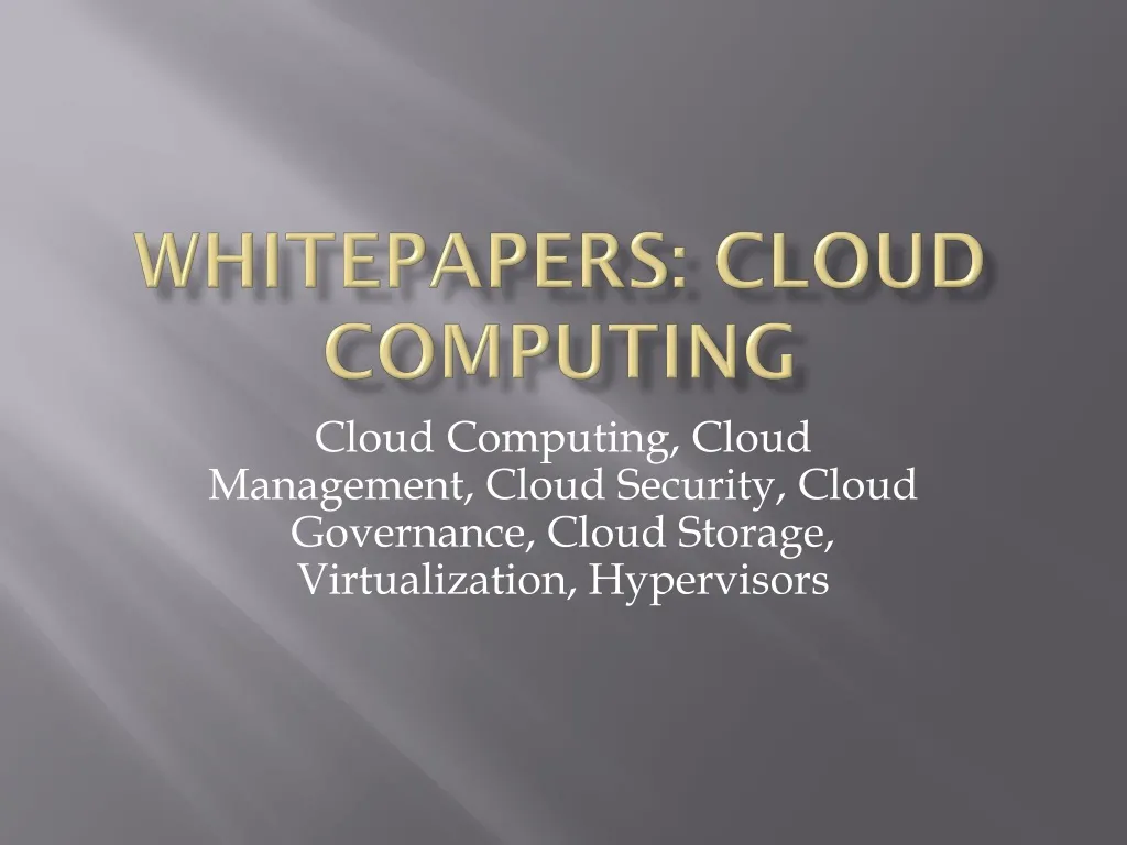 whitepapers cloud computing