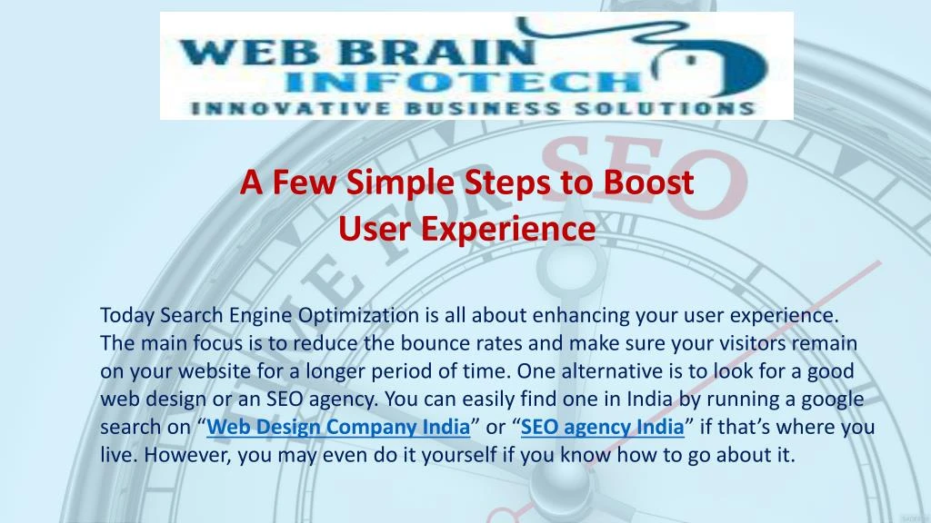 a few simple steps to boost user experience