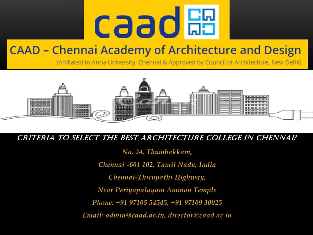 criteria to select the best architecture college in chennai