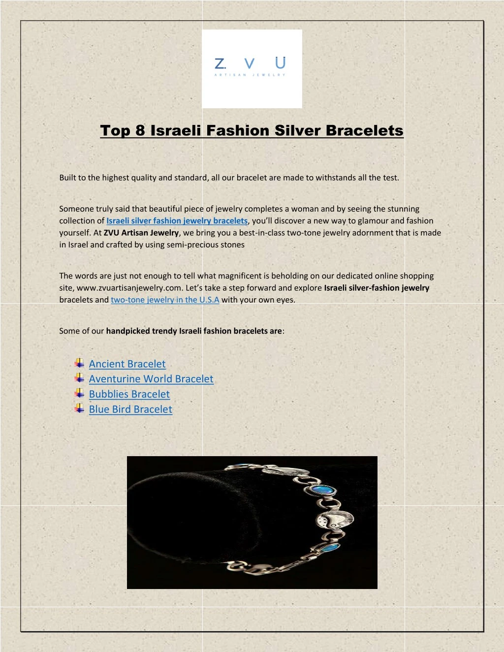 top 8 israeli fashion silver bracelets