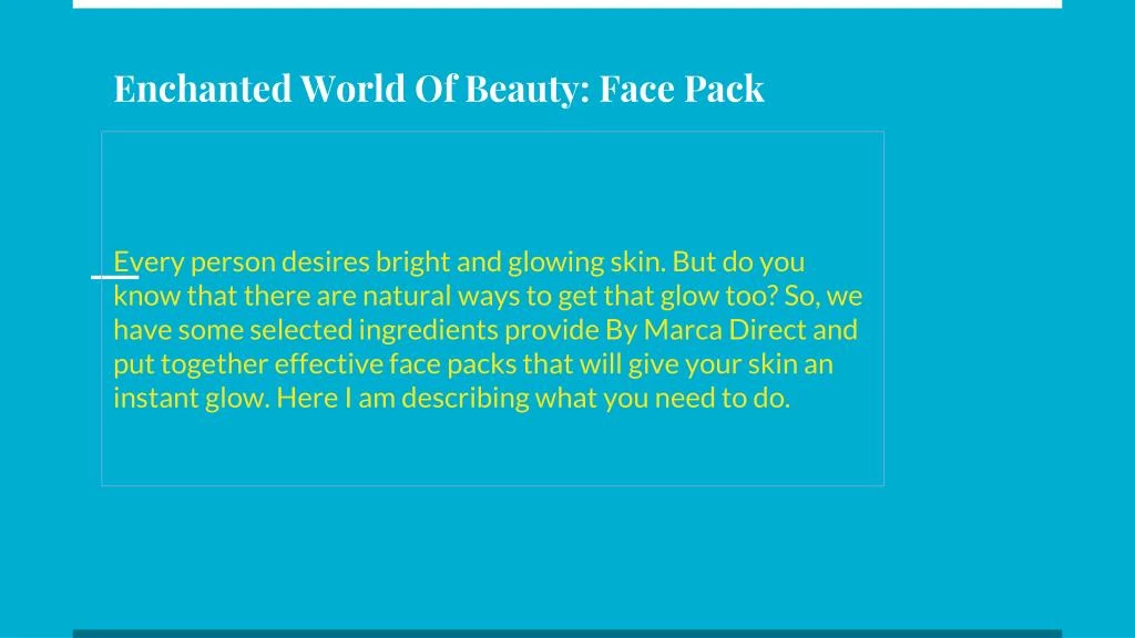 enchanted world of beauty face pack