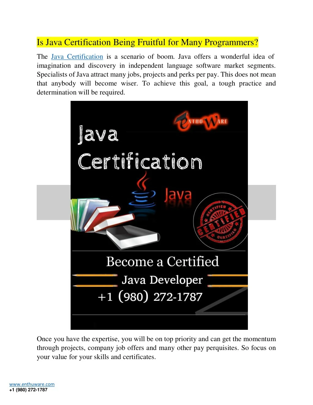 is java certification being fruitful for many
