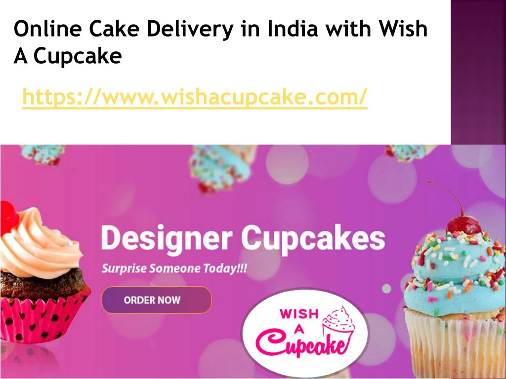 online cake delivery in india with wish a cupcake