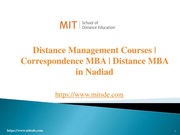 Distance Management Courses | Correspondence MBA | Distance MBA in Nadiad